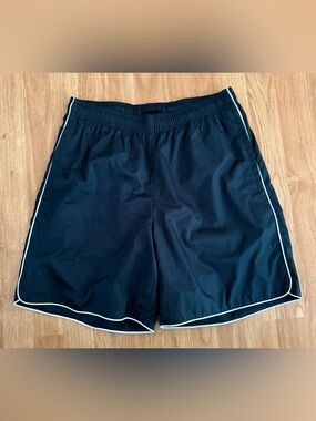 EUC Men’s Lands' End Volley Swim Trunks - Navy Blue/White - Size Large